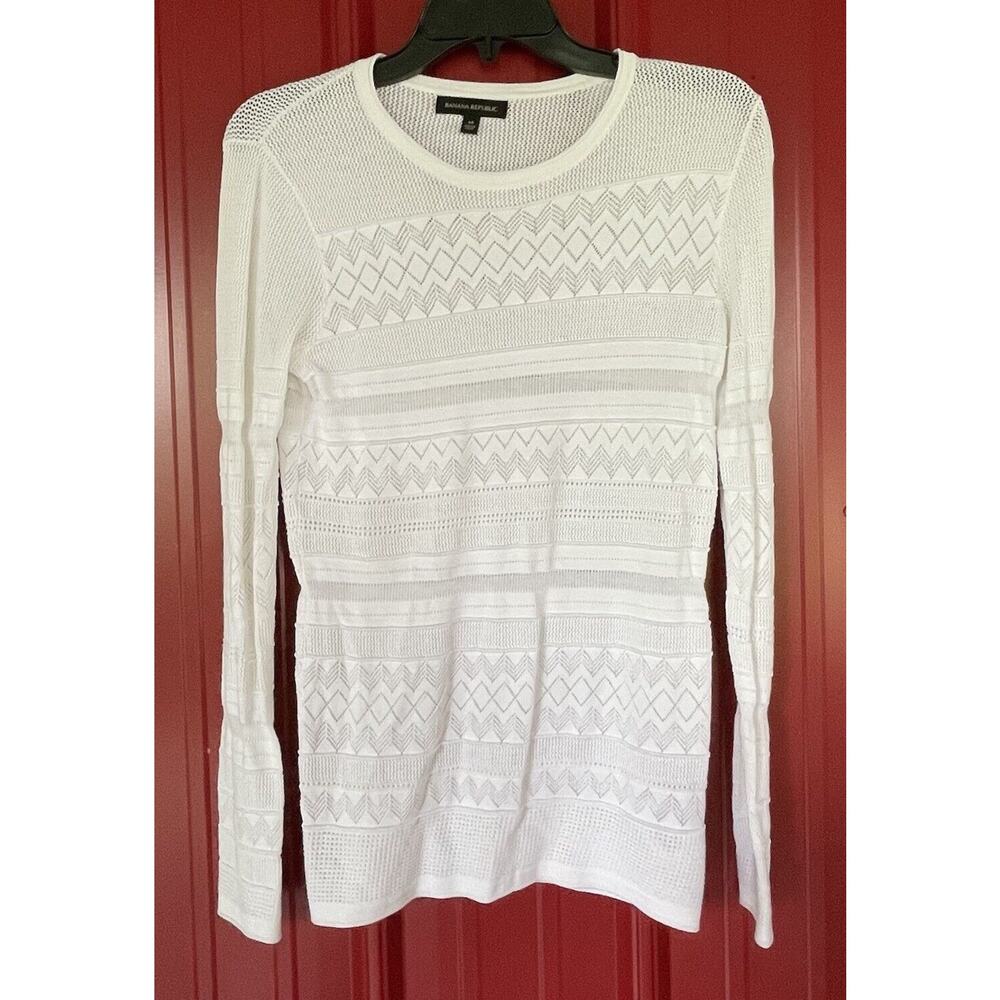 Banana Republic Sweater Lightweight Long Sleeve Geometric Womens Medium
